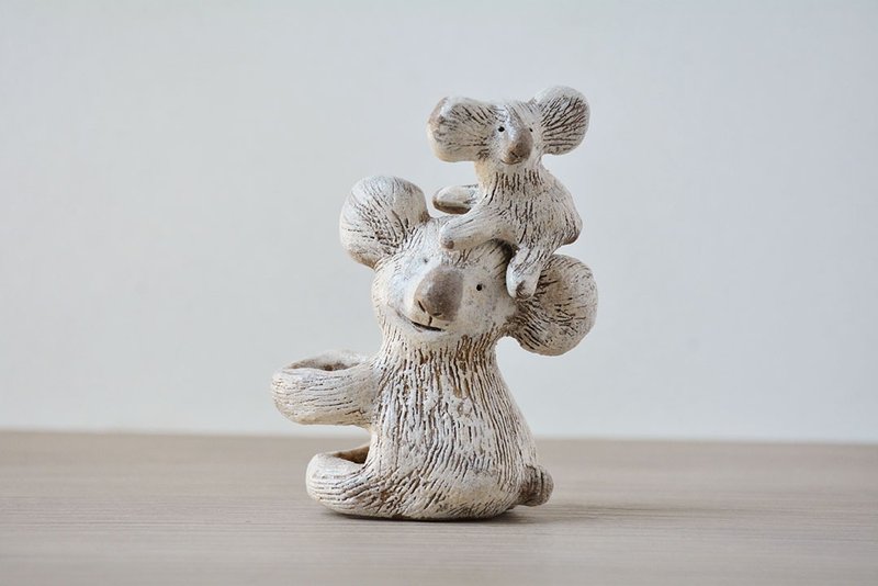 Rainbow-neo Koala and her cute Koala toothbrush holder - Storage - Pottery 