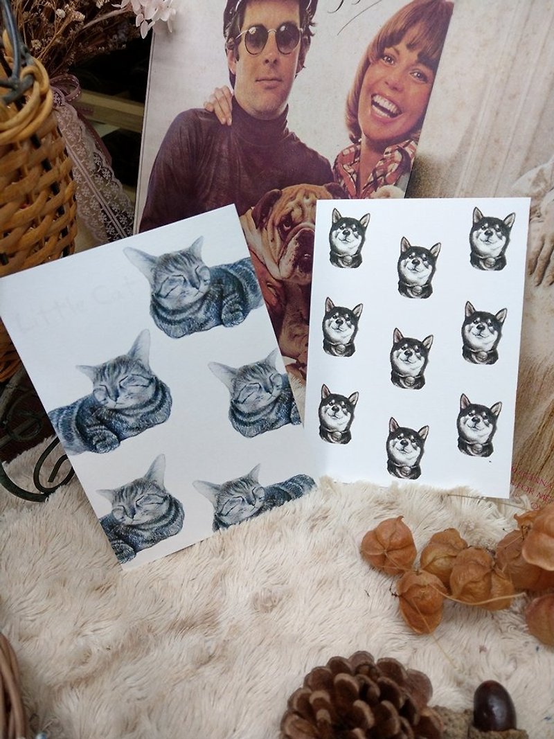 Cat Shiba Dog Card Set - การ์ด/โปสการ์ด - กระดาษ 
