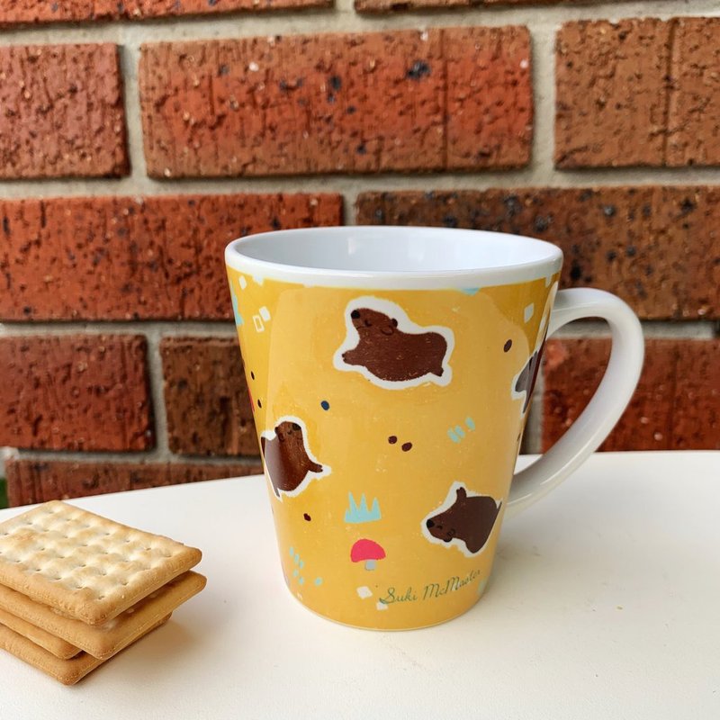 NEW Latte Mug - Happy Wombat - 咖啡杯/馬克杯 - 陶 多色