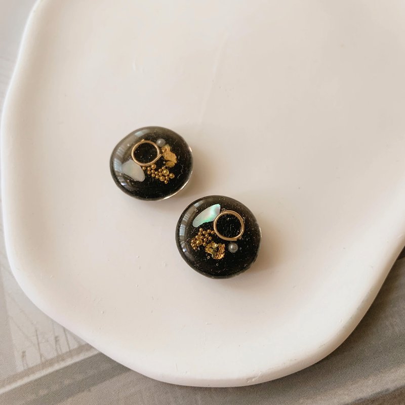ou_er.acc_ - Earrings - Black Witch Silicone Ear Studs/ Silicone Clip-On - Earrings & Clip-ons - Resin Black
