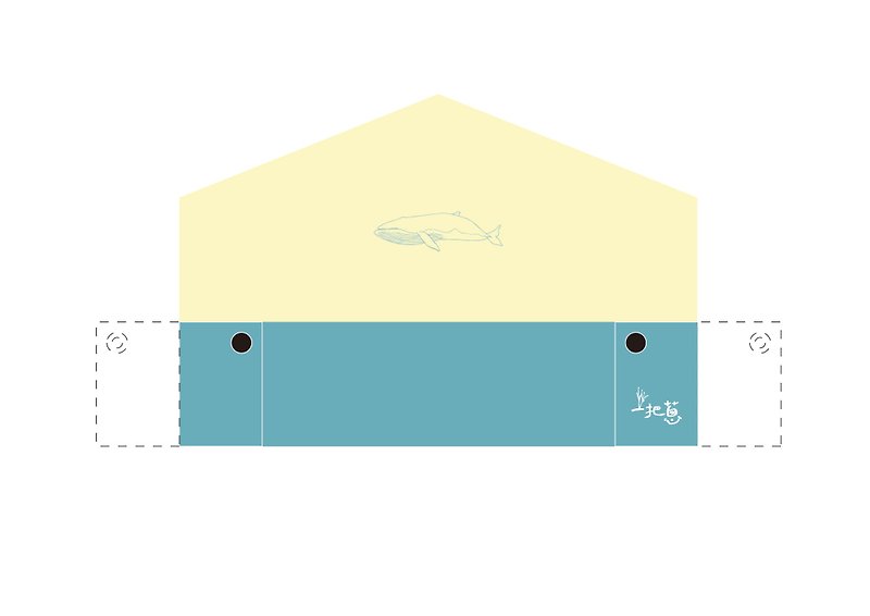 鯨魚環保餐具袋/藍綠色 - 居家收納/收納盒/收納用品 - 棉．麻 綠色
