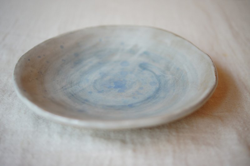 Handcrafted Light Blue Ceramic Plates, Ø12.5cm cake plate,Jewelry Display - Plates & Trays - Pottery Blue