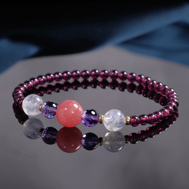 [Liuyue] Slim and Elegant Series Stone × Stone × Stone × Amethyst Crystal Bracelet Gift - Bracelets - Crystal 