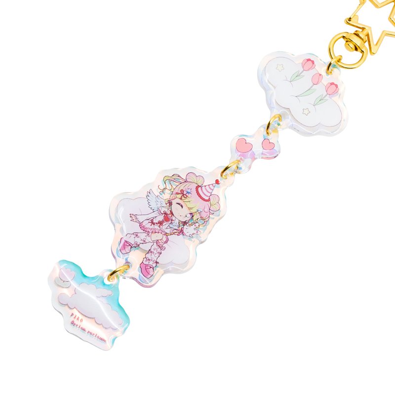 PRISM プリズム 2nd Anniversary - P Zi and Butterfly Fantasy Cloud Multi-section Keychain - P Zi - ที่ห้อยกุญแจ - อะคริลิค หลากหลายสี