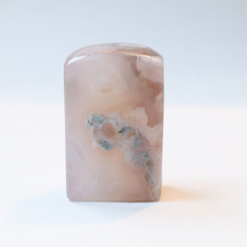 印章刻飄綠太湖石奇形瑪瑙客制姓名印章個性 - 印章/印台 - 玉石 透明