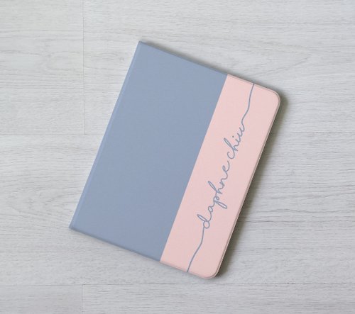 Gagby Design 客製化禮物客製名字灰粉雙色純色iPad Pro保護套9代 Air 5 mini6