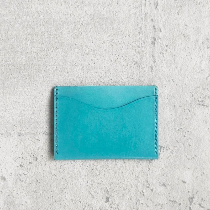 Sky Blue Genuine Leather Handmade Minimalist Cardholder - ID & Badge Holders - Genuine Leather Multicolor