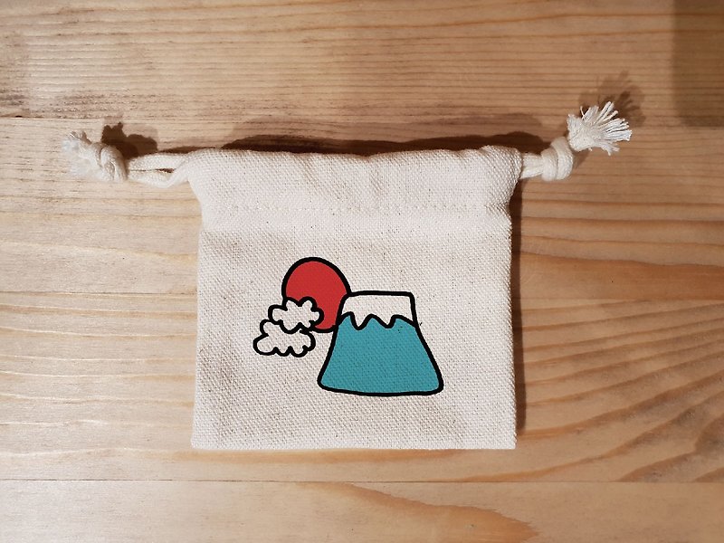 富士山 手繪 小物 收納袋 - 化妝袋/收納袋 - 其他人造纖維 白色