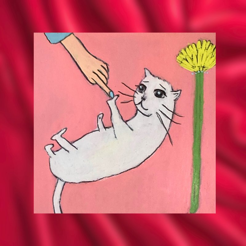 原画　ネコは可愛いでできている　ねことあそぶ - 海報/掛畫/掛布 - 木頭 粉紅色