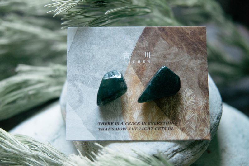 CRACK | 礦物系耳環 |  EARRINGS - 耳環/耳夾/耳骨夾 - 玉石 綠色