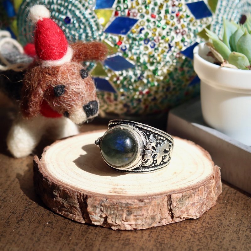 印度丨民族原石戒指-月光潘朵拉之盒 - 戒指 - 其他金屬 灰色