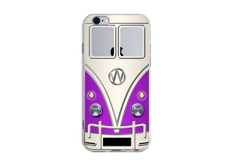 Purple nostalgic minibus iPhone 13 Pro Max 12 11 XS XR X SE Samsung S21 S20 - เคส/ซองมือถือ - พลาสติก สีม่วง