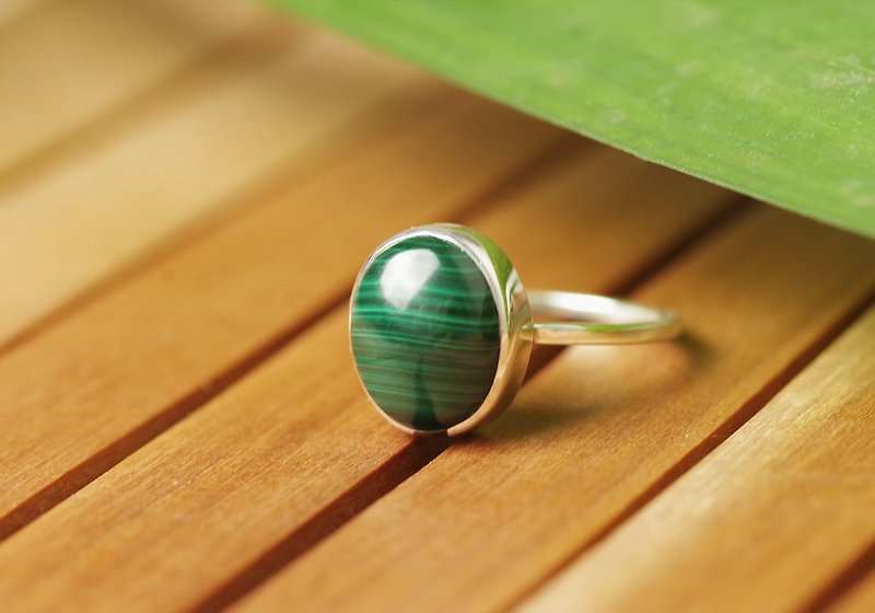 Malachite Ring - Gemstone ring - 戒指 - 純銀 綠色
