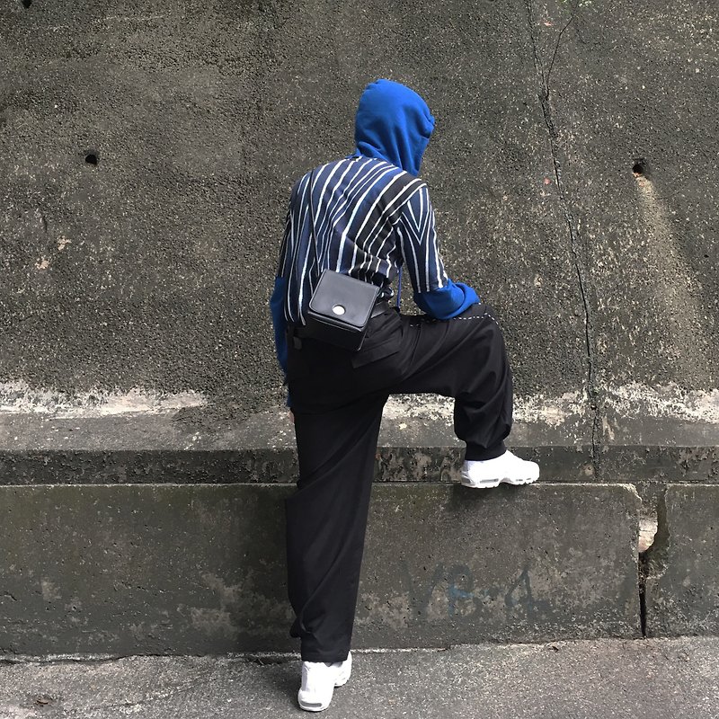 striped print top - เสื้อยืดผู้ชาย - ผ้าฝ้าย/ผ้าลินิน สีน้ำเงิน
