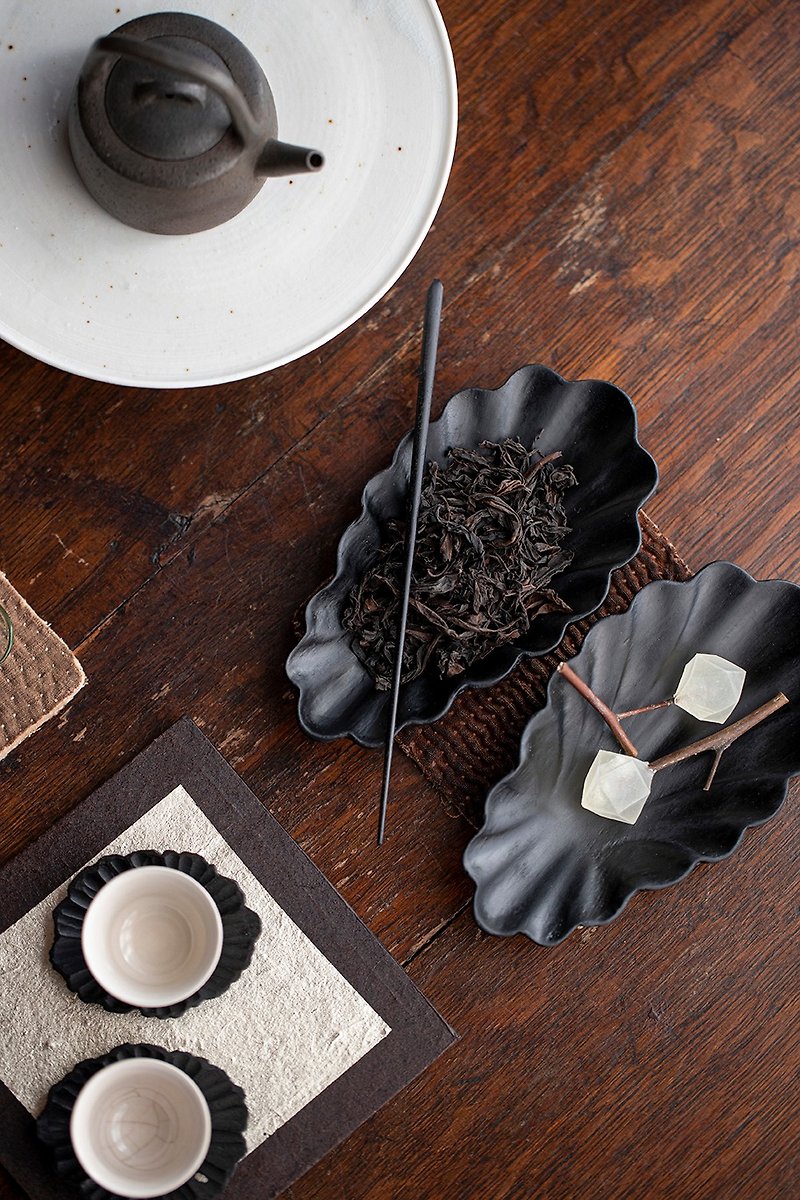 Shell tea, oak wood lacquer tea set - อื่นๆ - ไม้ 