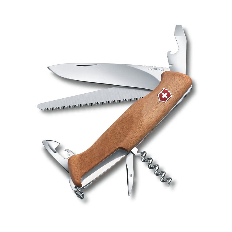 VICTORINOX 瑞士維氏 Ranger Wood 10用瑞士刀/胡桃木 0.9561.63 - 露營用品 - 不鏽鋼 咖啡色