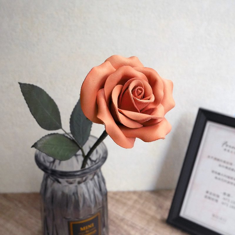 Love That Never Fades~Leather Rose-Orange - Plants - Genuine Leather Orange
