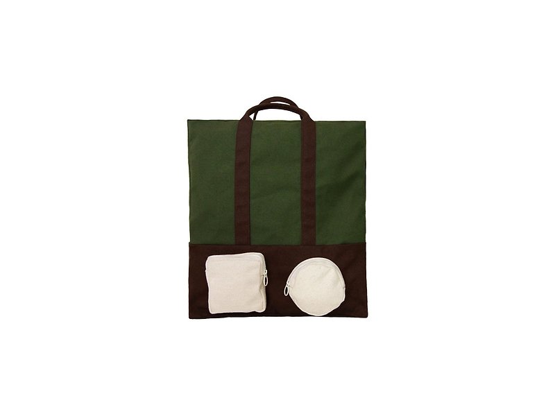 [Backpack after light trip]-dark green - Backpacks - Cotton & Hemp Green