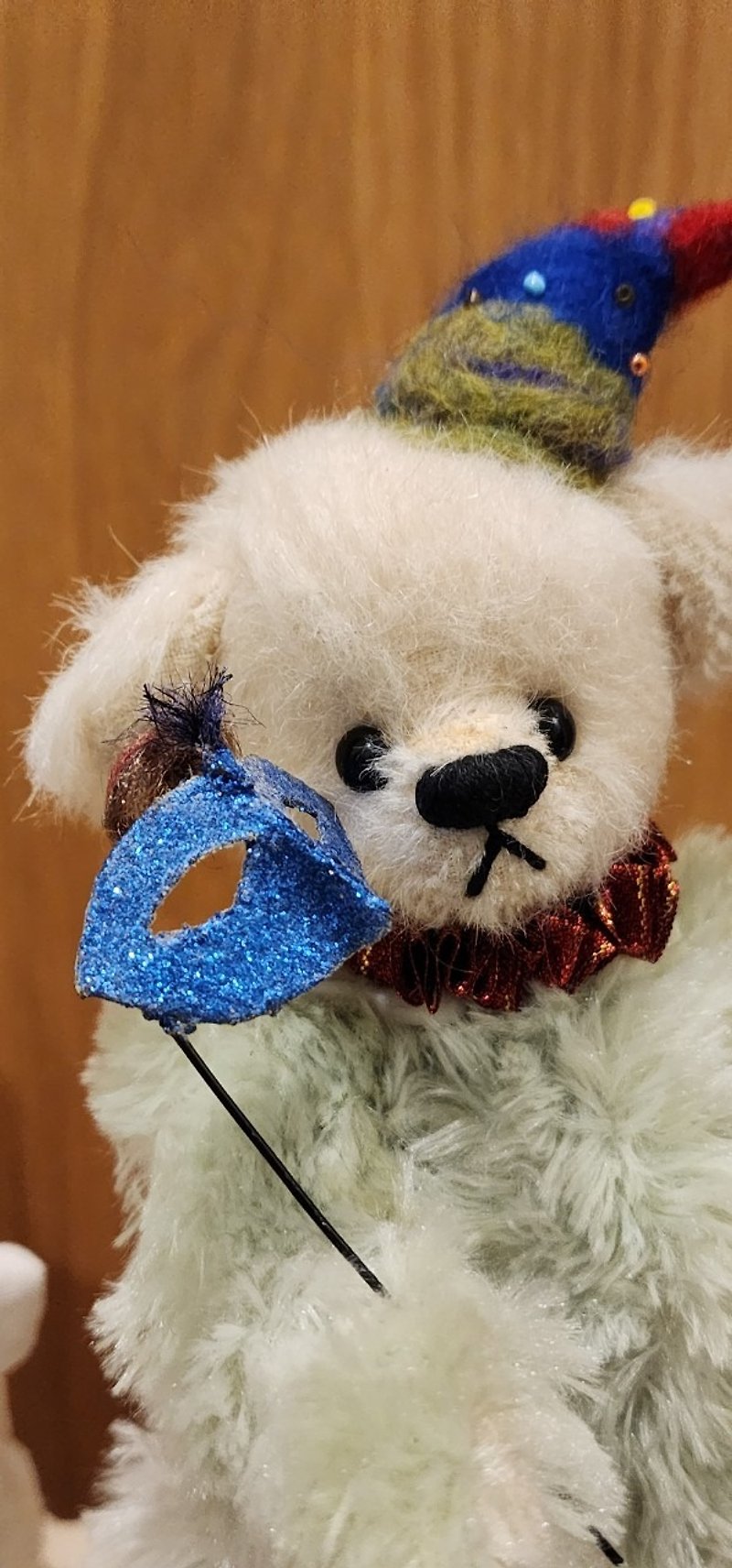 Venice Carnival  TEDDY BEAR  HANDMADE - Knitting, Embroidery, Felted Wool & Sewing - Wool 