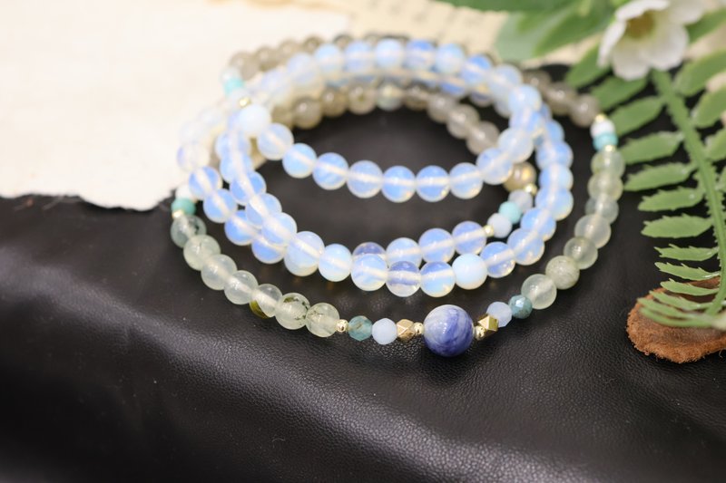 【108顆念珠系列】葡萄玉+蛋白石*月光石 念珠多圈手串 - 手鍊/手環 - 水晶 多色