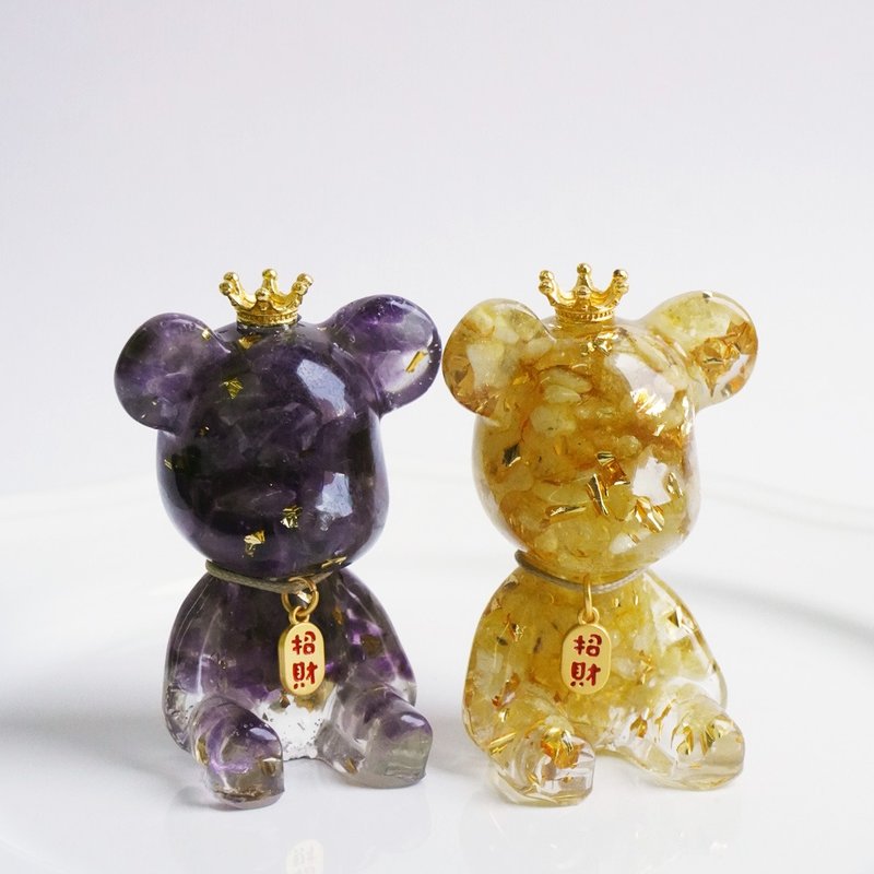 【Hourrae荷萊】招財好運晶熊 招財吊牌 水晶擺件 (單入) - 擺飾/家飾品 - 水晶 多色