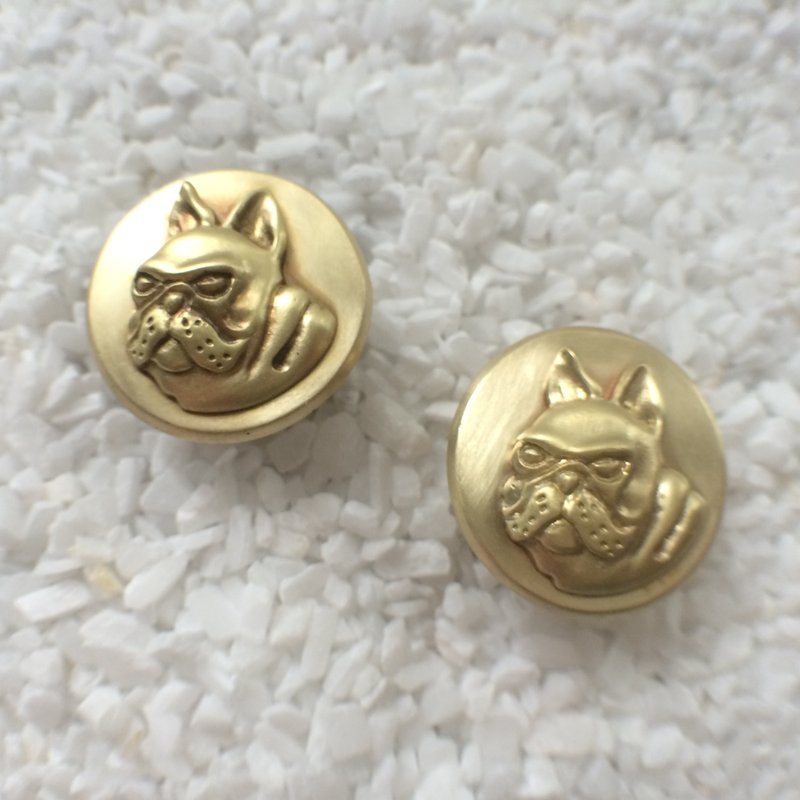 Bar end plugs - French bull dog (pair) - 其他 - 其他金屬 金色