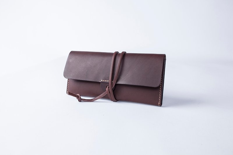 Tri-fold stationery bag | leather custom | custom typing | pencil case | stationery | - Pencil Cases - Genuine Leather 