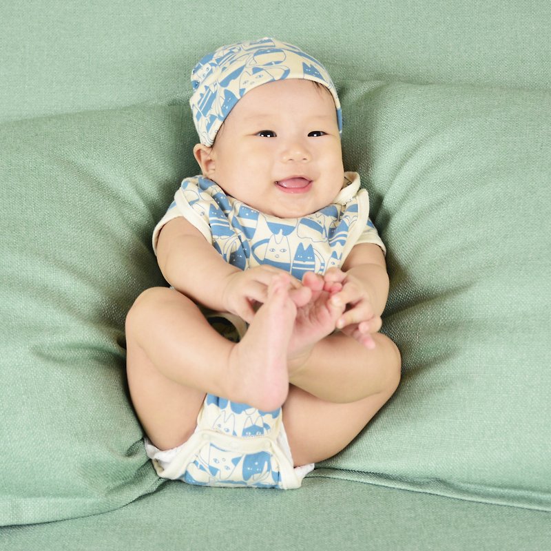Organic Cotton Baby Hat-Fair Trade - ผ้ากันเปื้อน - ผ้าฝ้าย/ผ้าลินิน สีน้ำเงิน