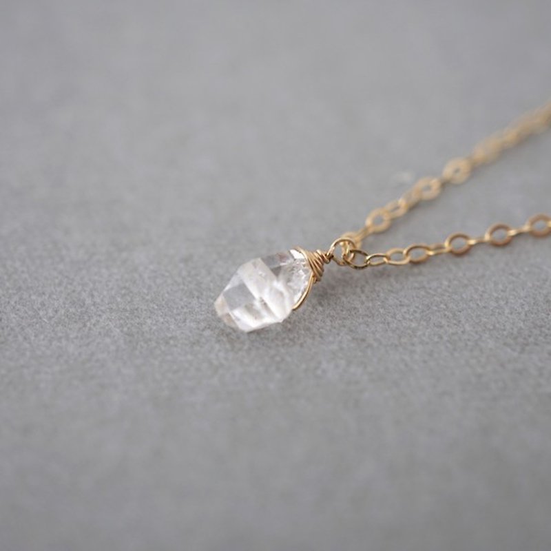【14 KGF】 Herkimer Diamond Necklace 【S】 - สร้อยคอ - เครื่องเพชรพลอย สีใส