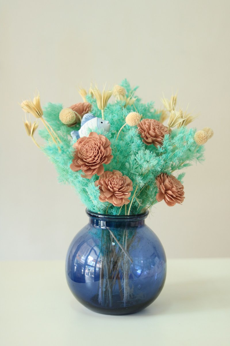 海洋風可愛小魚乾燥花束(可客製化不同主題花束) - 乾燥花/永生花 - 植物．花 