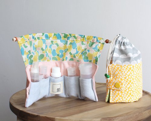 ゆゆ。パッチワークのフラットポーチ （ベージュ系） ゆゆ様専用