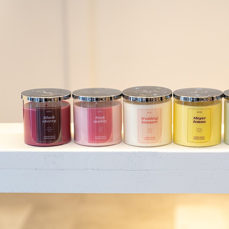 【アウトレット展示品】韓国 PRAY クラシック天然ソイキャンドル - キャンドル・燭台 - ガラス 多色