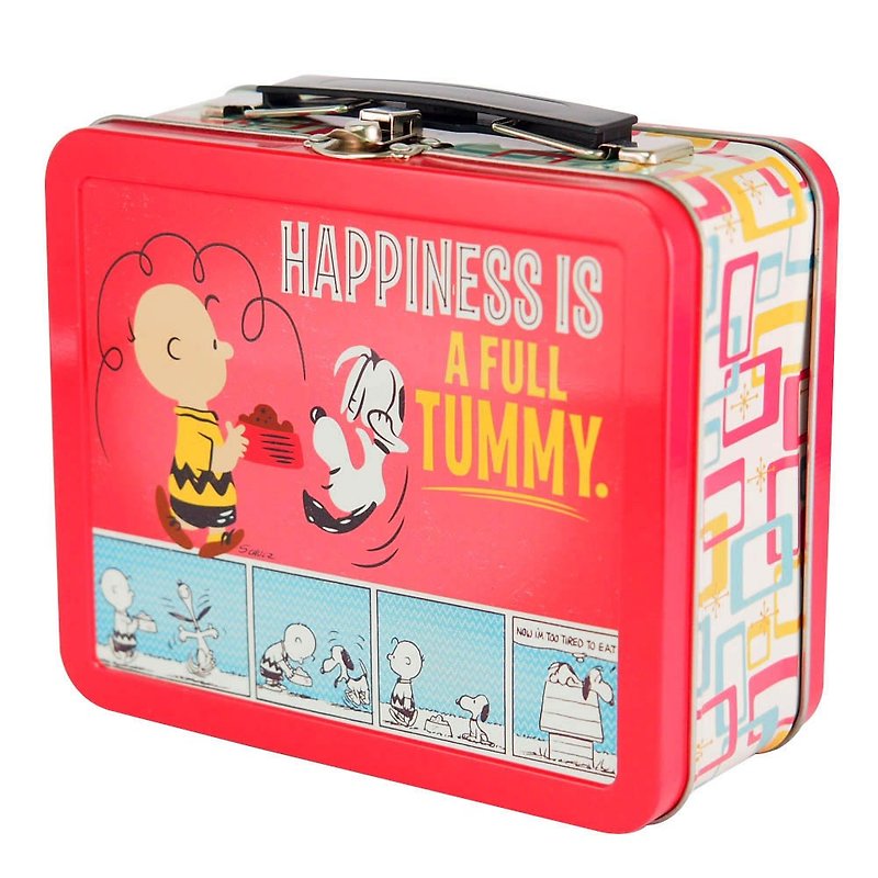 Snoopy Lunch Box-Happy and Full [Hallmark-Peanuts Snoopy Storage/Others] - Storage - Other Metals Red