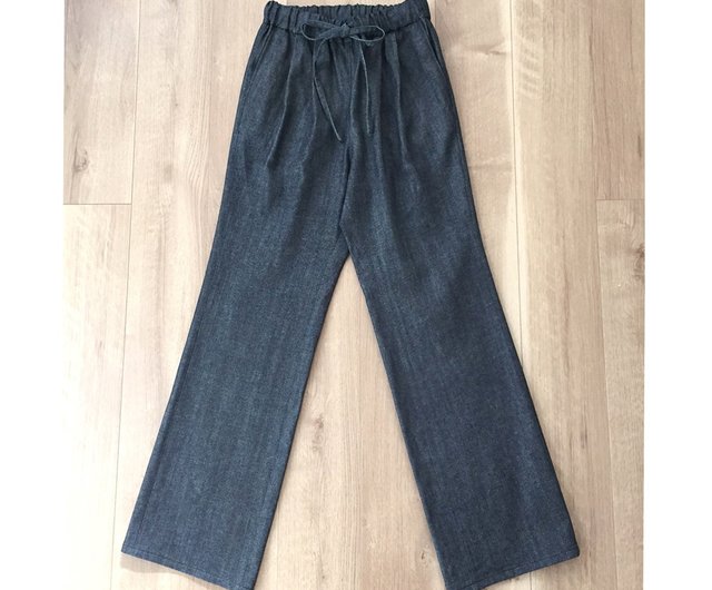 2 tuck denim wide pants (one wash) 【Size development available