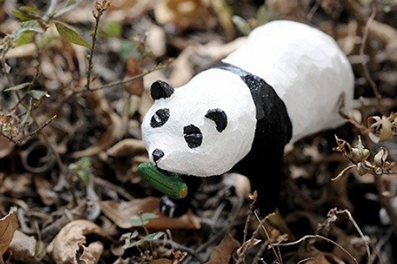 愛吃的熊貓袖珍微縮小物 - 裝飾/擺設  - 木頭 