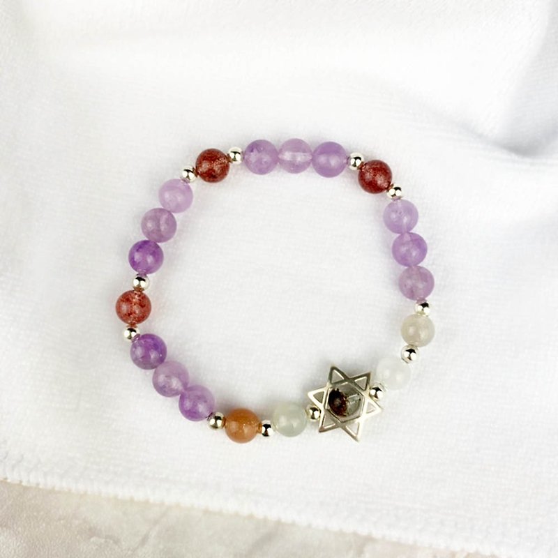 |Simple Series|Stars in the Moonlight Teardrops (S925 bracelet x bracelet x handmade x customized.) - Bracelets - Gemstone Multicolor