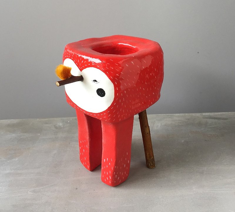 Quirky little ceramic pots - เซรามิก - ดินเผา สีแดง