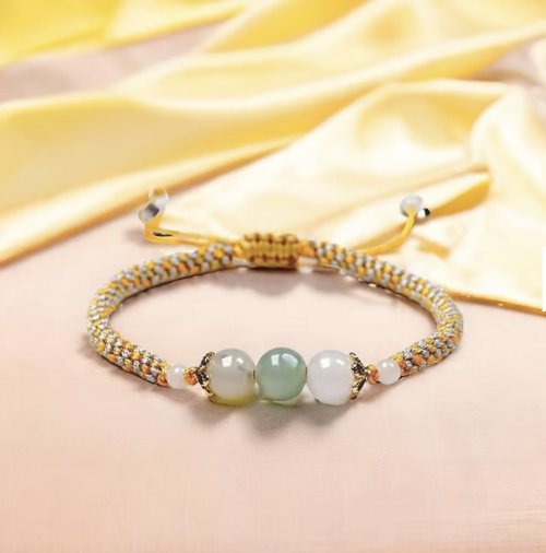 瓔珞珠寶盒 E.L.Jewelry Box 【圓滿】冰種多彩翡翠圓珠編織手鍊 | 天然緬甸玉A貨翡翠 | 送禮