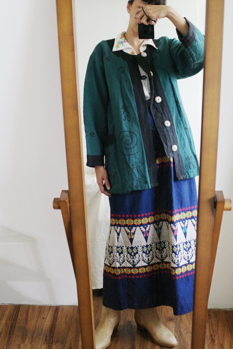 Vintage Nepalese ethnic totem jacket unisex style - Men's Coats & Jackets - Cotton & Hemp 