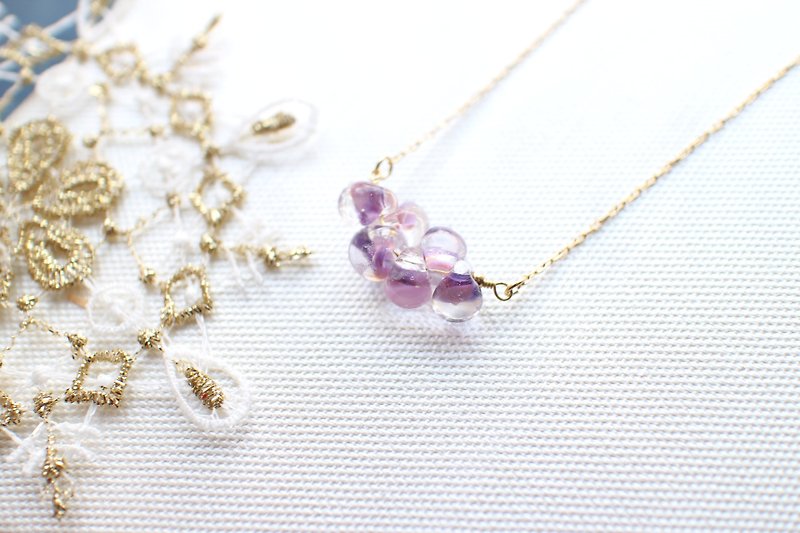 ◢Christmas gift ◣ Magic bubbles~ Teardrop Beads/ brass handmade necklace - สร้อยคอ - โลหะ 