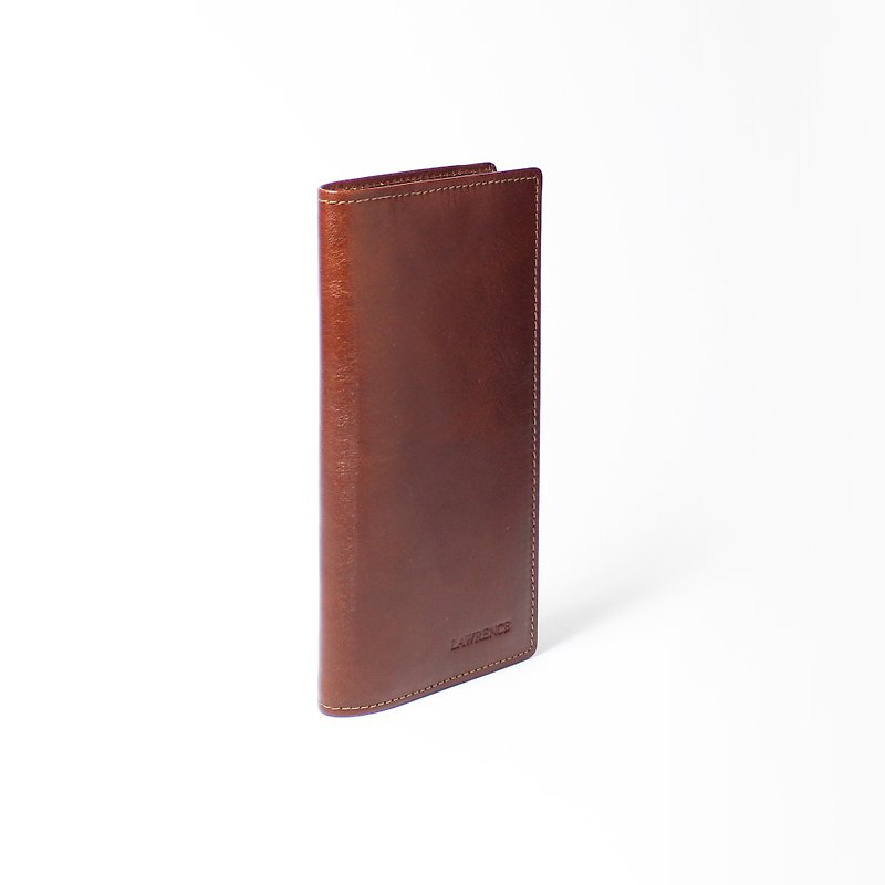 Italian Vegetable Tanned Leather Cowhide Simple Long Clip Genuine Leather Credit Card Birthday Valentine's Day Gift - Wallets - Genuine Leather Brown