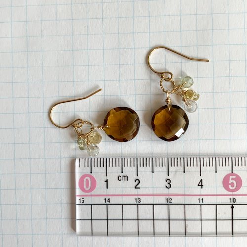 ブランデーシトリン♦︎バイカラー✴︎14kgfピアスP277 ブランデーシトリン♦︎バイカラー✴︎14kgfピアスP277 14kgf