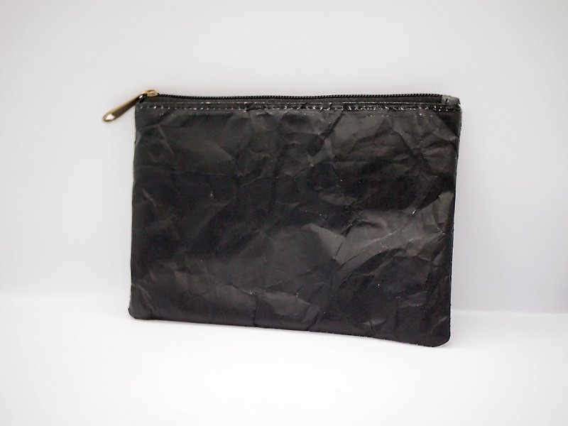 naturaism black Tyvek small storage bag - กระเป๋าเครื่องสำอาง - วัสดุกันนำ้ สีดำ