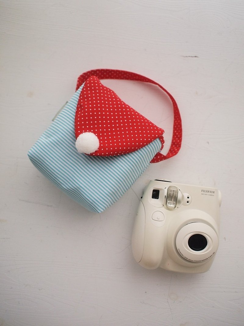 Triangle envelope simple double camera bag - blue strip (class single eye / Polaroid / single eye / digital camera) - กระเป๋ากล้อง - กระดาษ สีแดง