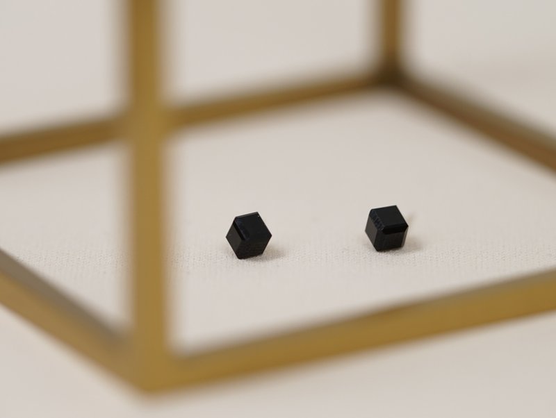 THIALH - Beau Series - Black Cube Earrings and Studs - Earrings & Clip-ons - Other Metals 