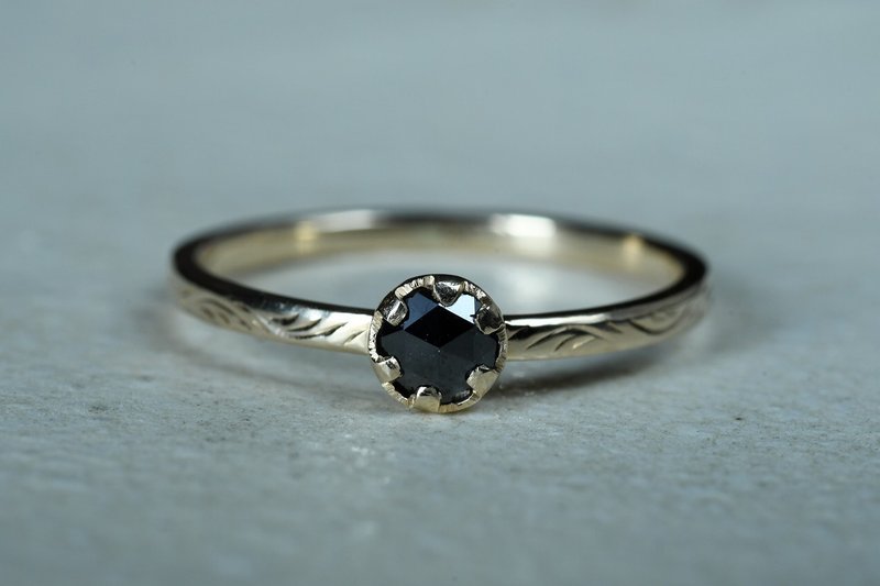Brilliant  Black Diamond - 戒指 - 其他金屬 黑色
