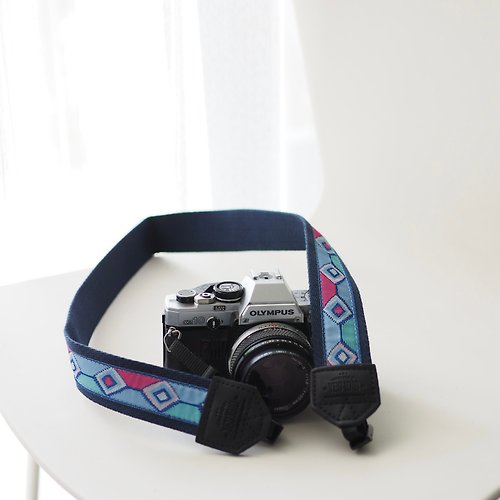 yesidid Blue Peacock with Navy / LARGE SIZE / CAMERA STRAP by YESIDID