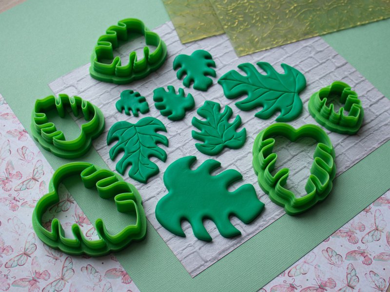 Polymer Clay Cutters Set 26. Monstera Cutters - งานโลหะ/เครื่องประดับ - พลาสติก 