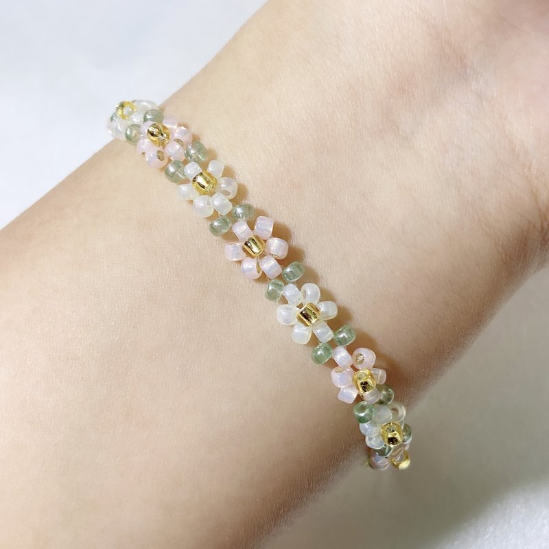 (Hyacinthus orient) Corner.wb- Daisy flower bracelet daisy flower - สร้อยข้อมือ - เงินแท้ สึชมพู