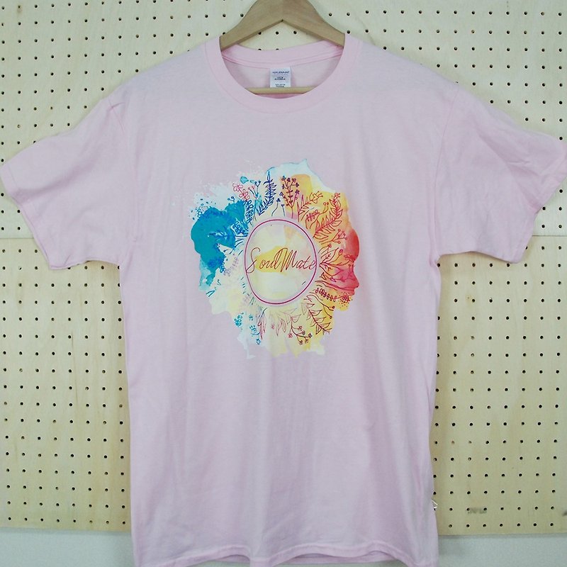 新創設計師-T恤：【soulmate】短袖 T-shirt《中性/修身》(粉紅)-850 Collections - 女 T 恤 - 棉．麻 多色